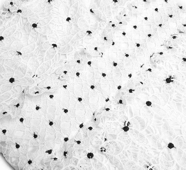 Robe Vintage 40s Blanche Pois - Louise Vintage