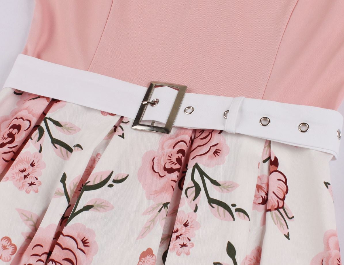 Robe Vintage 50s Grande Taille Rose - Louise Vintage