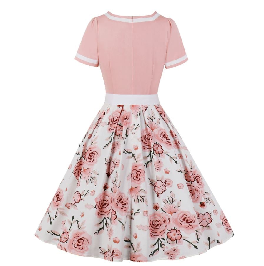 Robe Vintage 50s Grande Taille Rose - Louise Vintage