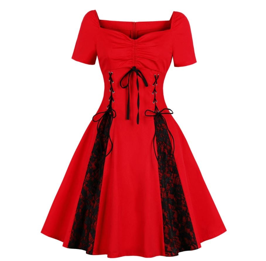 Robe Vintage 50s Grande Taille Rouge - Louise Vintage