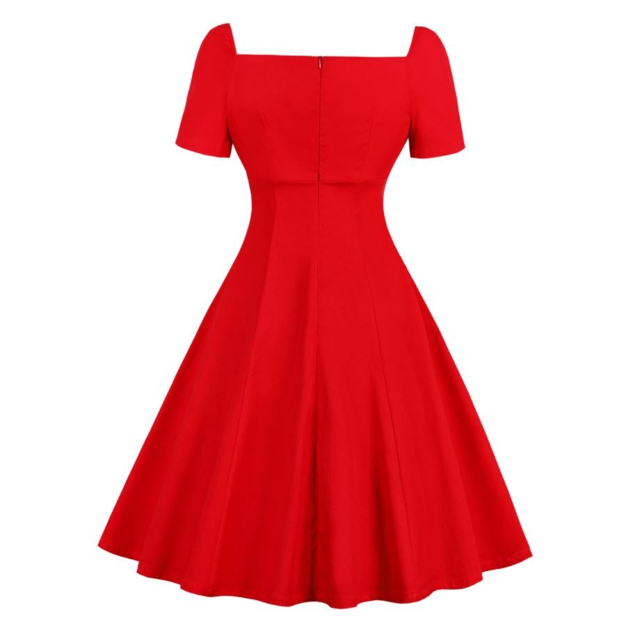 Robe Vintage 50s Grande Taille Rouge - Louise Vintage