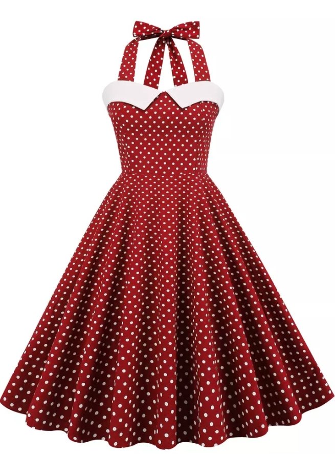 Robe Vintage à Pois Rouges - Louise Vintage
