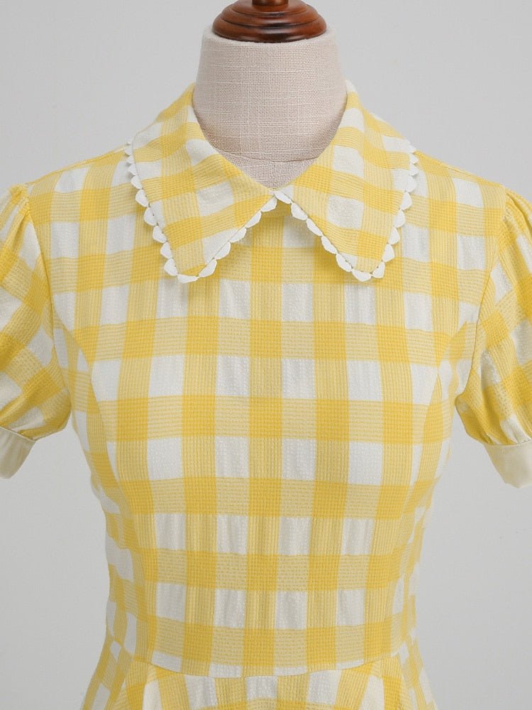 Robe Vintage Année 40 Jaune Pas cher - Louise Vintage