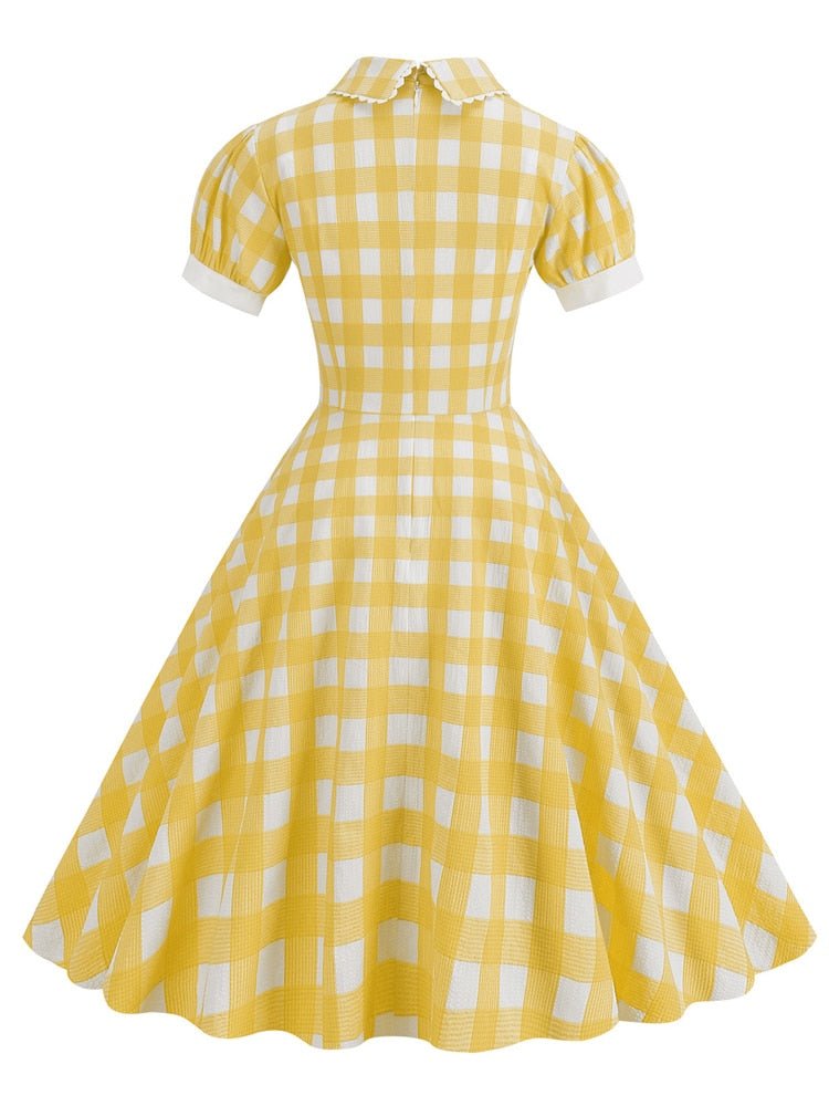 Robe Vintage Année 40 Jaune Pas cher - Louise Vintage