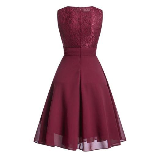 Robe Vintage Année 50 Soir Bordeaux - Louise Vintage