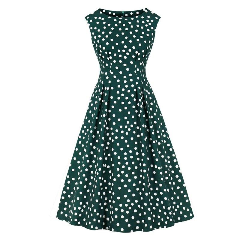 Robe Vintage Année 50 Verte Pois Blancs - Louise Vintage