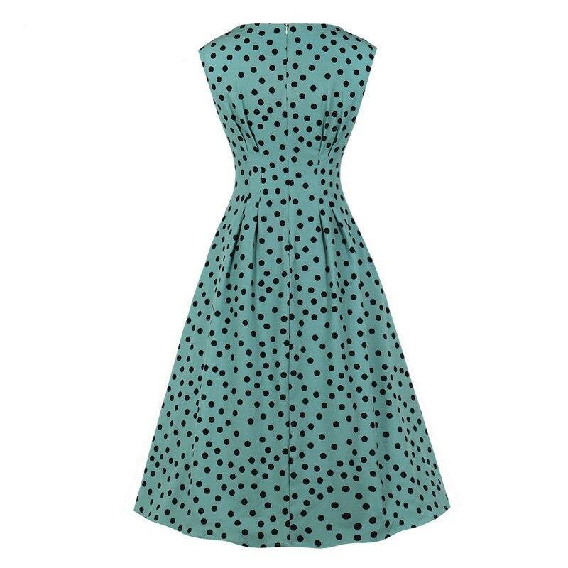 Robe Vintage Année 50 Verte Pois Noirs - Louise Vintage