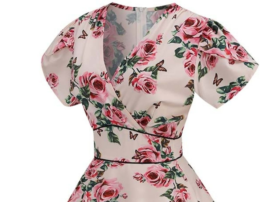 Robe Vintage année 60 Beige Fleurs - Louise Vintage