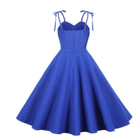 Robe Vintage Année 60 Chic Bleu - Louise Vintage