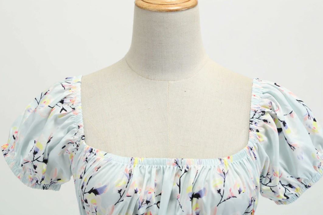 Robe Vintage Année 60 fleur bleue - Louise Vintage