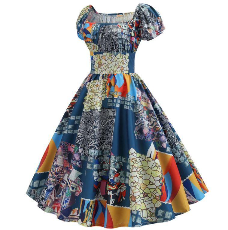 Robe Vintage Année 60 Patchwork - Louise Vintage