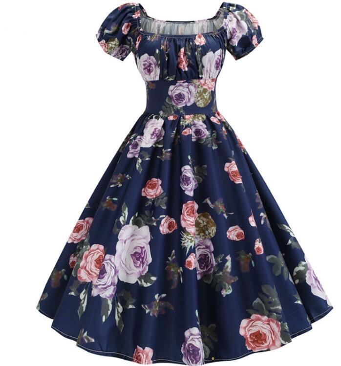 Robe Vintage Année 60 Roses - Louise Vintage