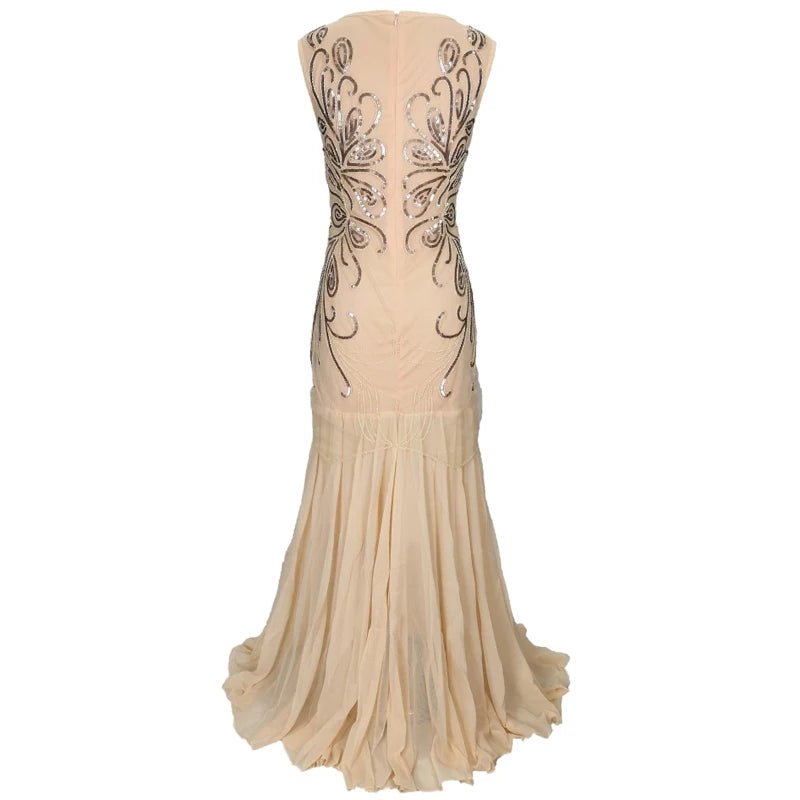 Robe Vintage Années 20 Art Déco Beige - Louise Vintage