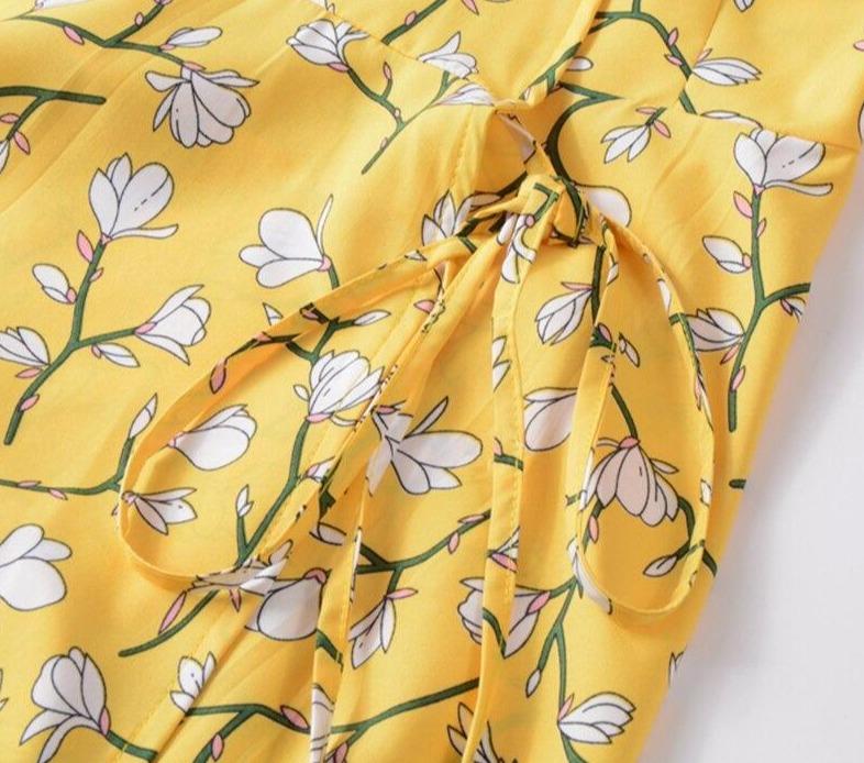 Robe Vintage Années 40 Fleurs Jaune - Louise Vintage