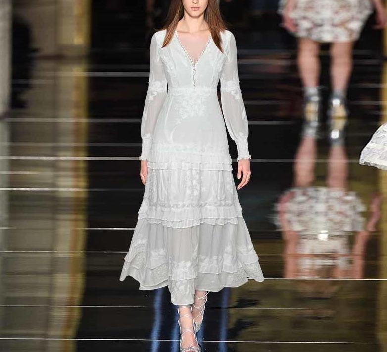 Robe Vintage Années 40 Lanterne Blanche - Louise Vintage