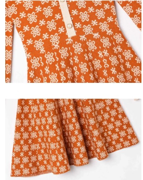 Robe Vintage Années 40 Old School Orange - Louise Vintage
