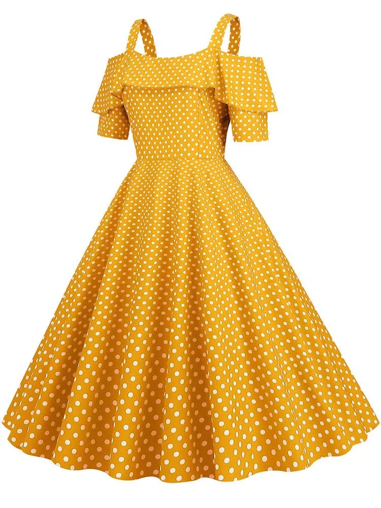 Robe Vintage Années 50 Jaune - Louise Vintage