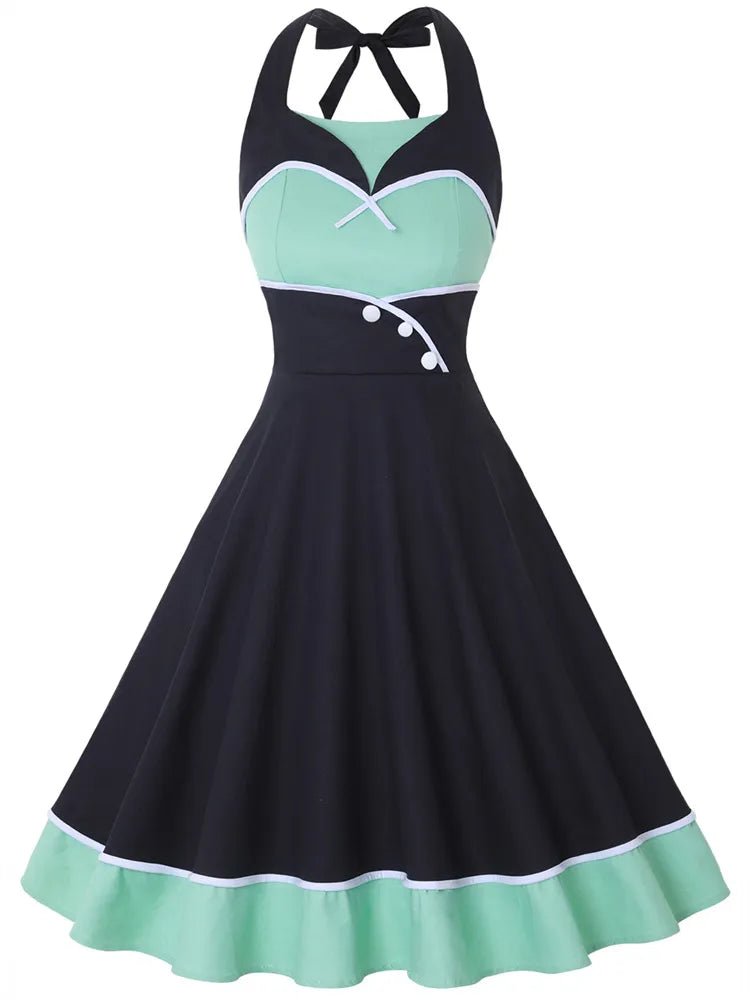 Robe Vintage Années 60 Grande Taille Vert - Louise Vintage