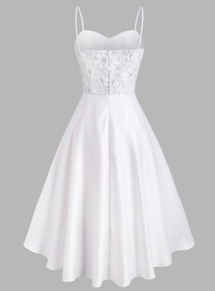Robe Vintage Blanche Broderie - Louise Vintage