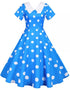 Robe Vintage Bleu a Pois Blanc - Louise Vintage