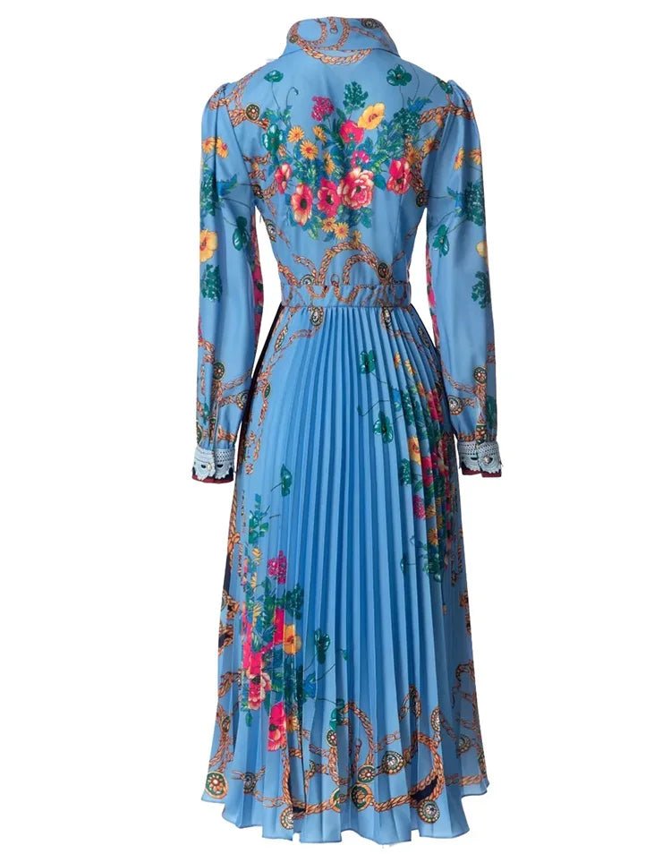Robe Vintage Bleu Porcelaine - Louise Vintage