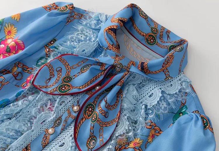 Robe Vintage Bleu Porcelaine - Louise Vintage