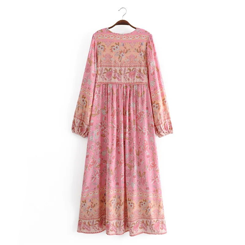 Robe Vintage Boheme Rose - Louise Vintage