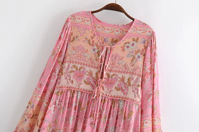 Robe Vintage Boheme Rose - Louise Vintage