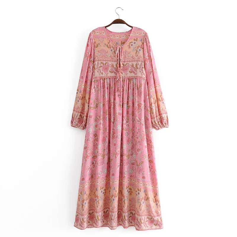 Robe Vintage Boheme Rose - Louise Vintage