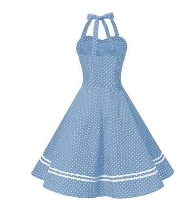 Robe Vintage Boogie Woogie Bleu - Louise Vintage