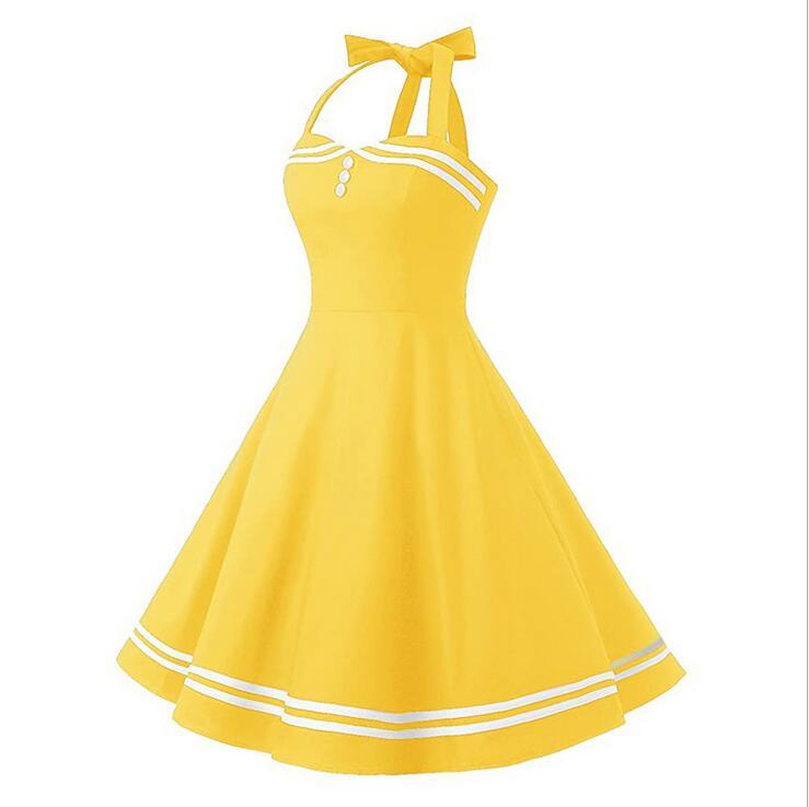 Robe Vintage Boogie Woogie Jaune - Louise Vintage