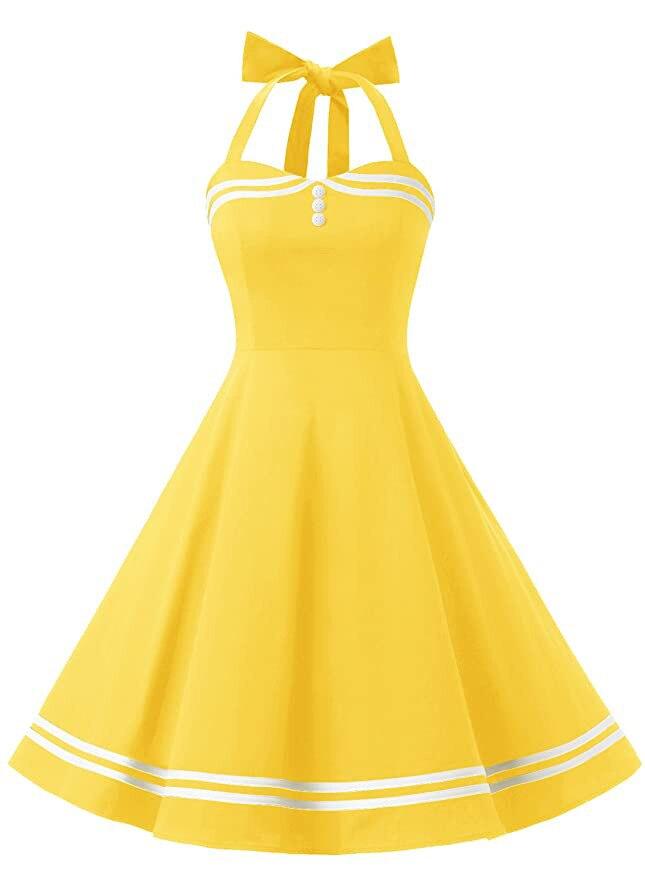 Robe Vintage Boogie Woogie Jaune - Louise Vintage