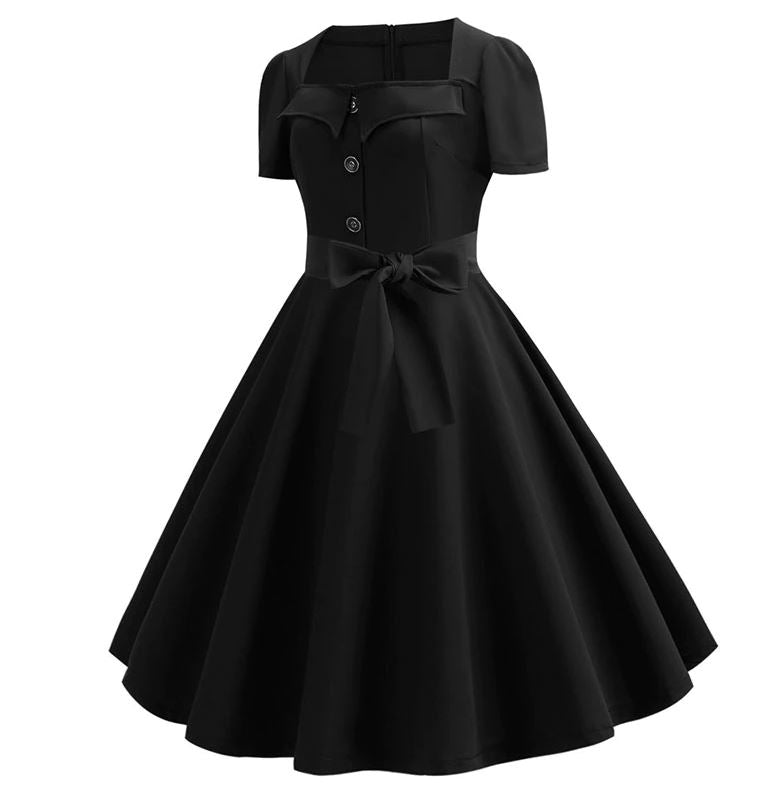 Robe Vintage Boogie Woogie Noir - Louise Vintage