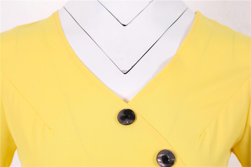 Robe Vintage Boutons Jaune - Louise Vintage