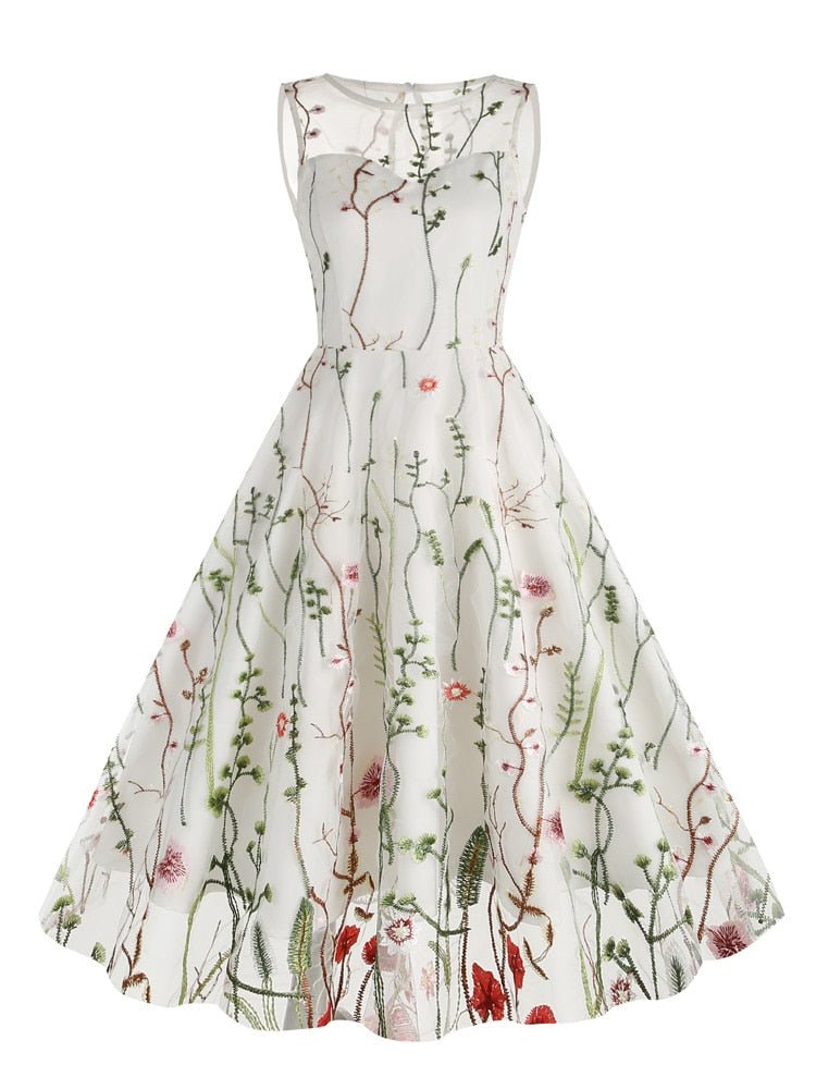 Robe Vintage Broderie Bourgogne - Louise Vintage