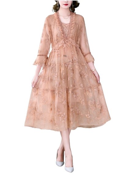 Robe Vintage Broderie Florale - Louise Vintage