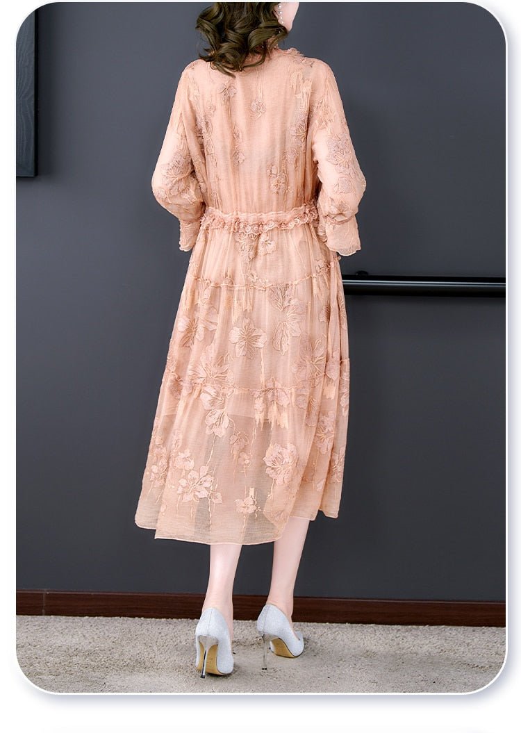 Robe Vintage Broderie Florale - Louise Vintage