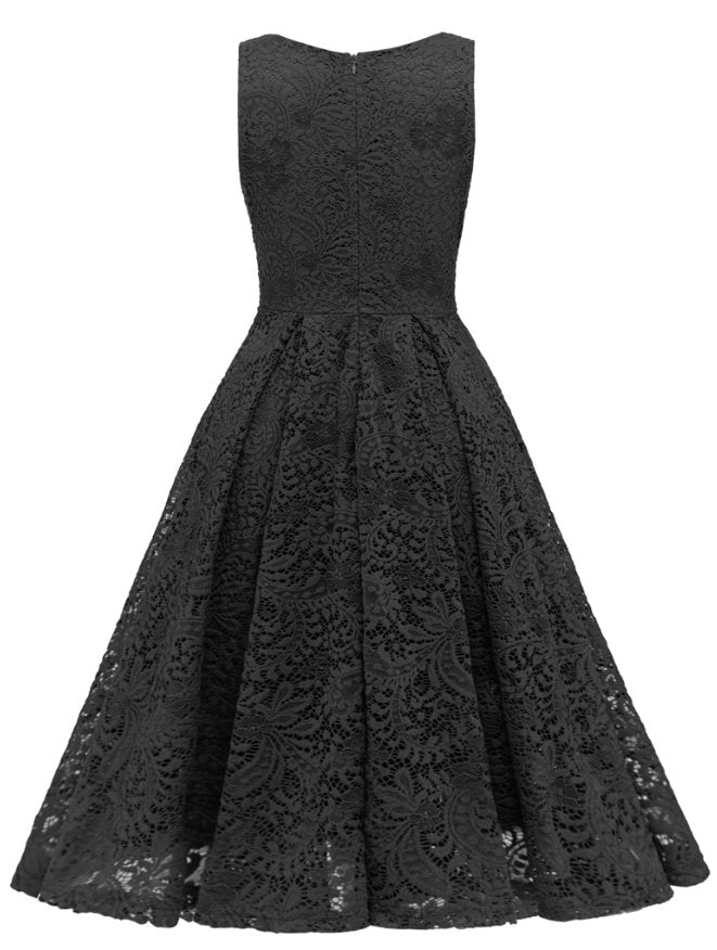 Robe Vintage Broderie Noir - Louise Vintage