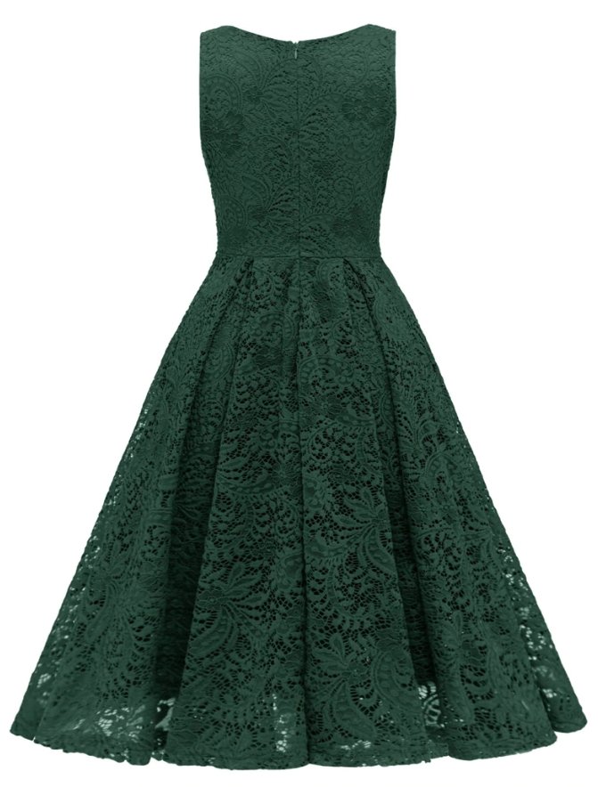 Robe Vintage Broderie Vert - Louise Vintage