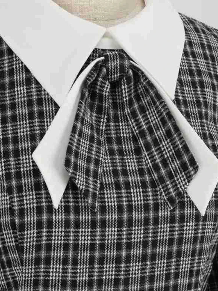 Robe Vintage Carreaux Noir - Louise Vintage