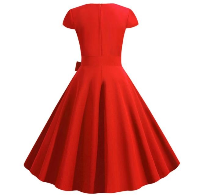 Robe Vintage Ceinture Rouge - Louise Vintage