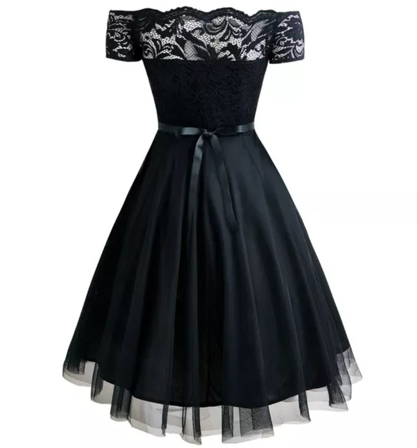 Robe Vintage Ceremonie Noir - Louise Vintage