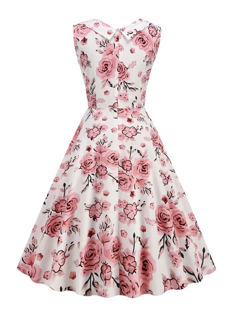 Robe Vintage Chic Rétro Belle Roses - Louise Vintage