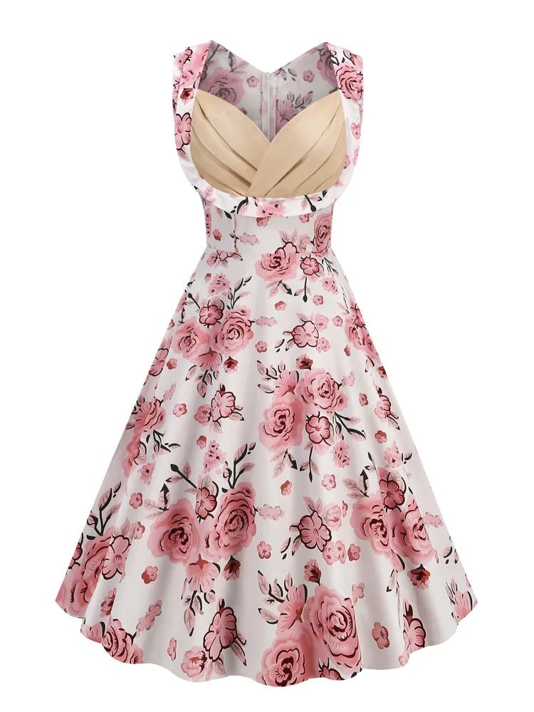 Robe Vintage Chic Rétro Belle Roses - Louise Vintage