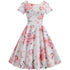 Robe Vintage Col Rond Rose Fleurs - Louise Vintage