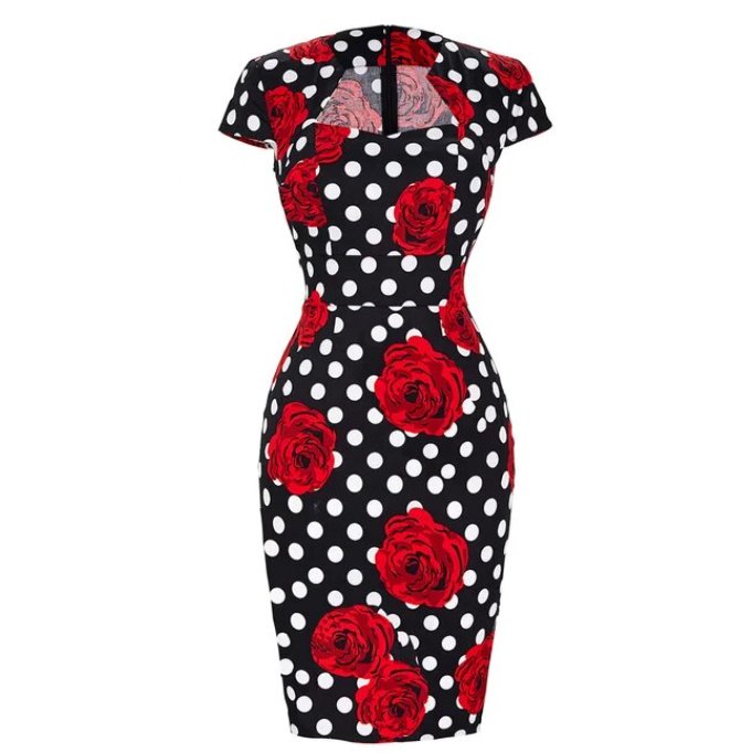 Robe Vintage Crayon Chic Pois - Louise Vintage