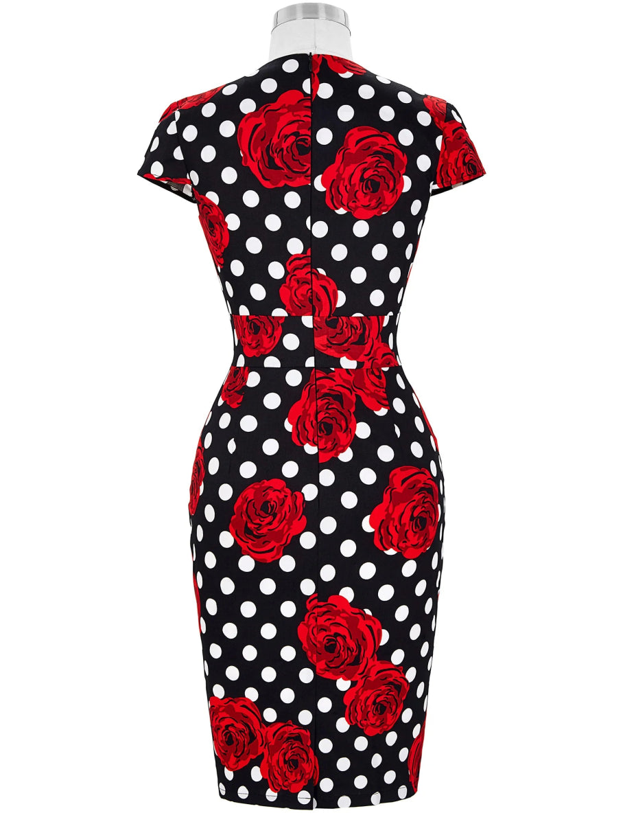 Robe Vintage Crayon Chic Pois - Louise Vintage