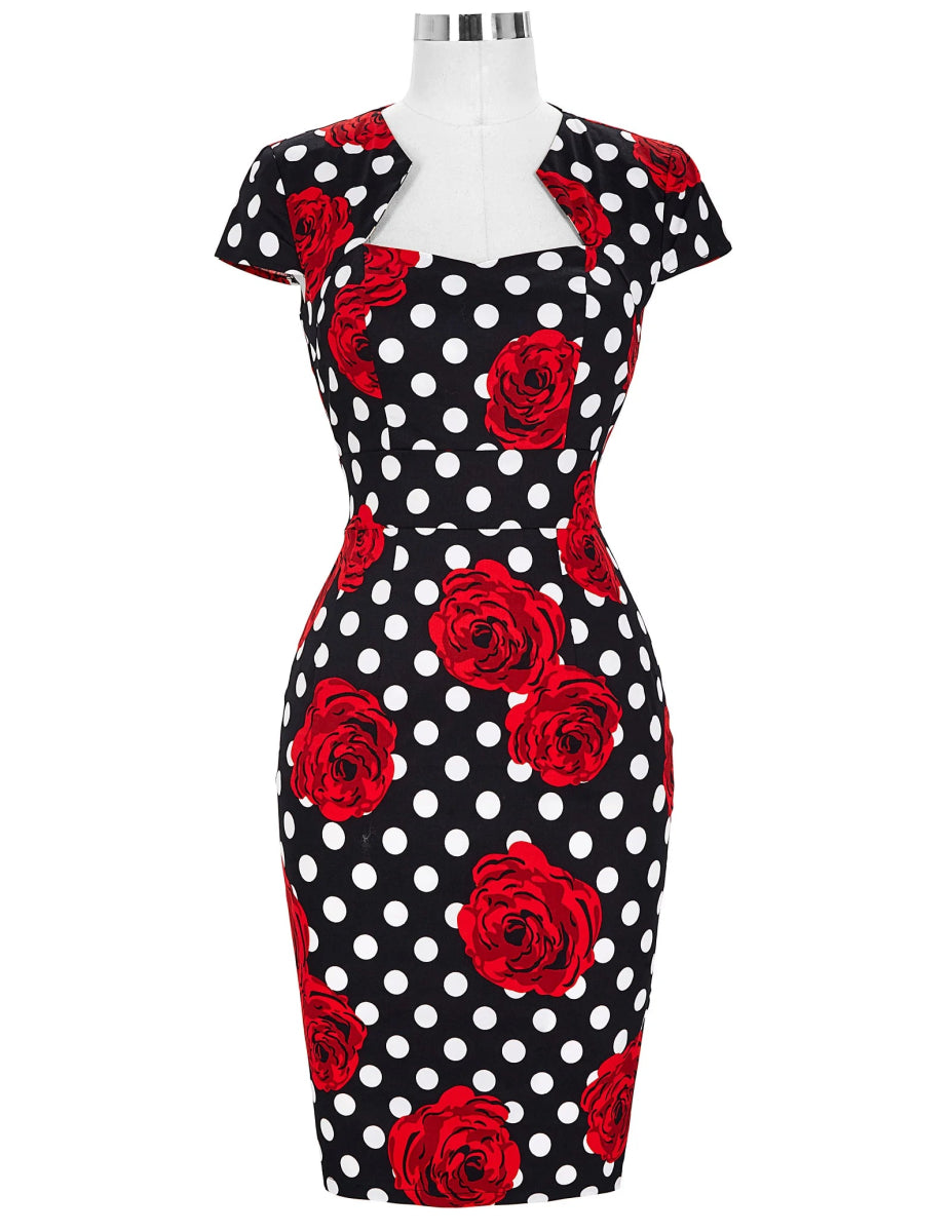 Robe Vintage Crayon Chic Pois - Louise Vintage