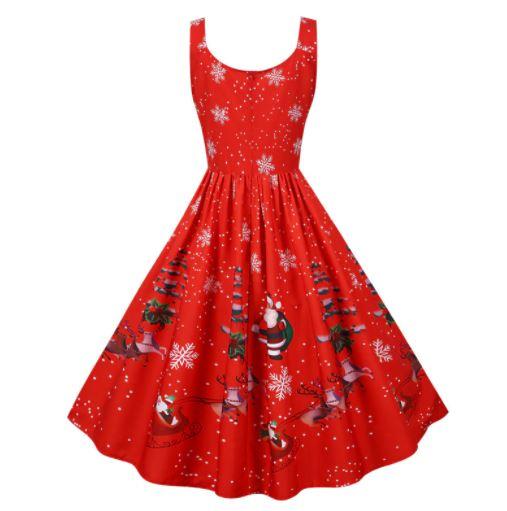 Robe Vintage de Noel Rouge - Louise Vintage