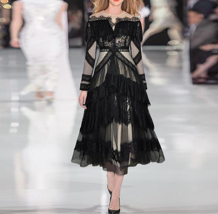 Robe Vintage Dentelle Manche Longue - Louise Vintage